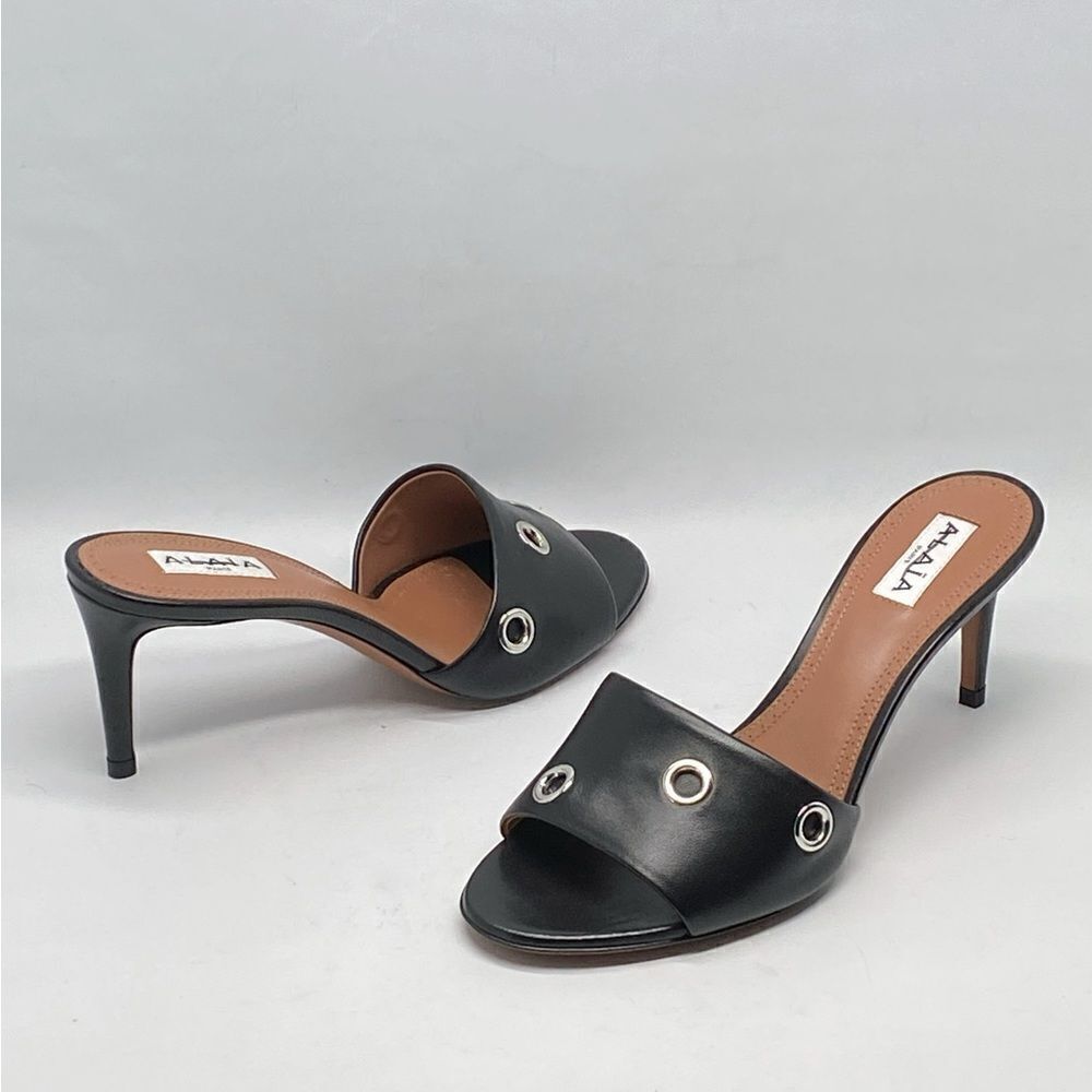 Alaia Oeillets Grommet Leather Mules size 36.5 - Picture 7 of 16